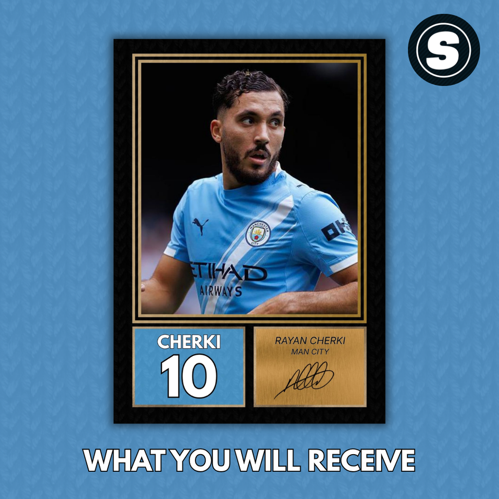 Rayan Cherki Man City Printed Autograph Picture