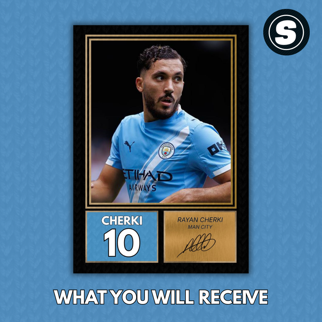 Rayan Cherki Man City Printed Autograph Picture