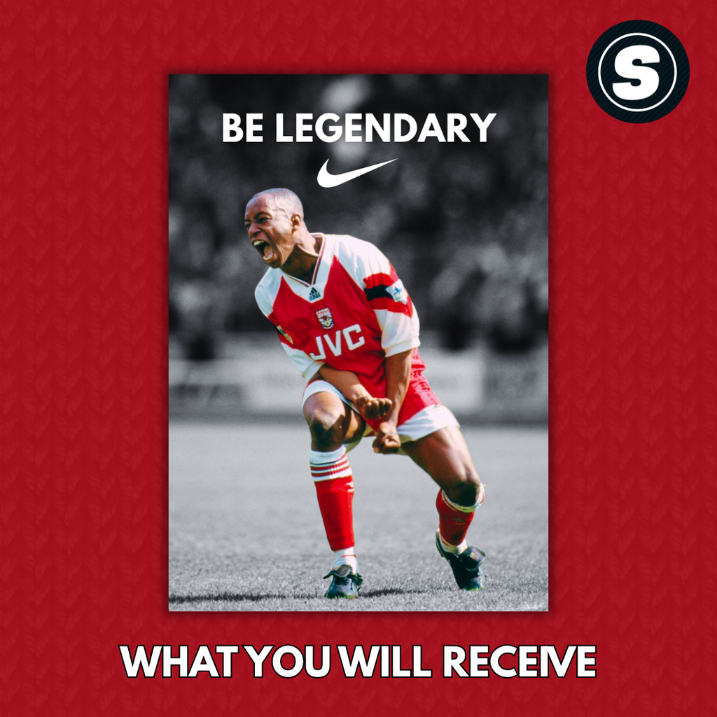 Ian Wright Arsenal 90s Nike Poster Inspired Printed Picture
