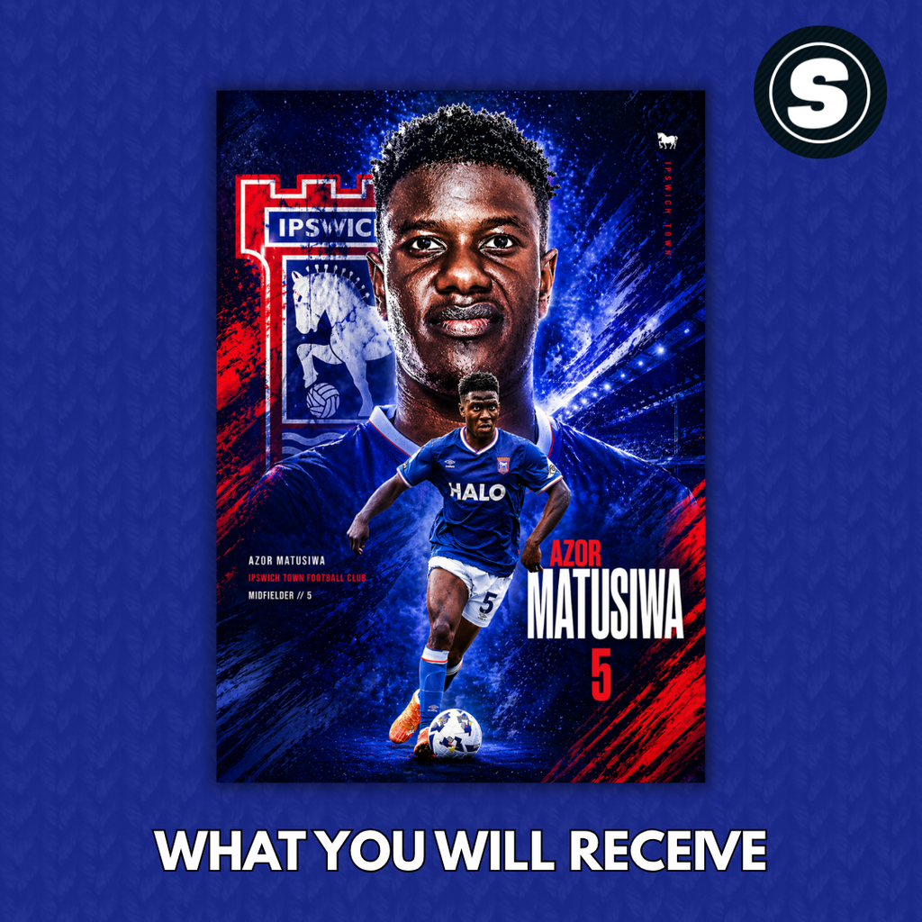 Azor Matusiwa Ipswich Town Printed Poster