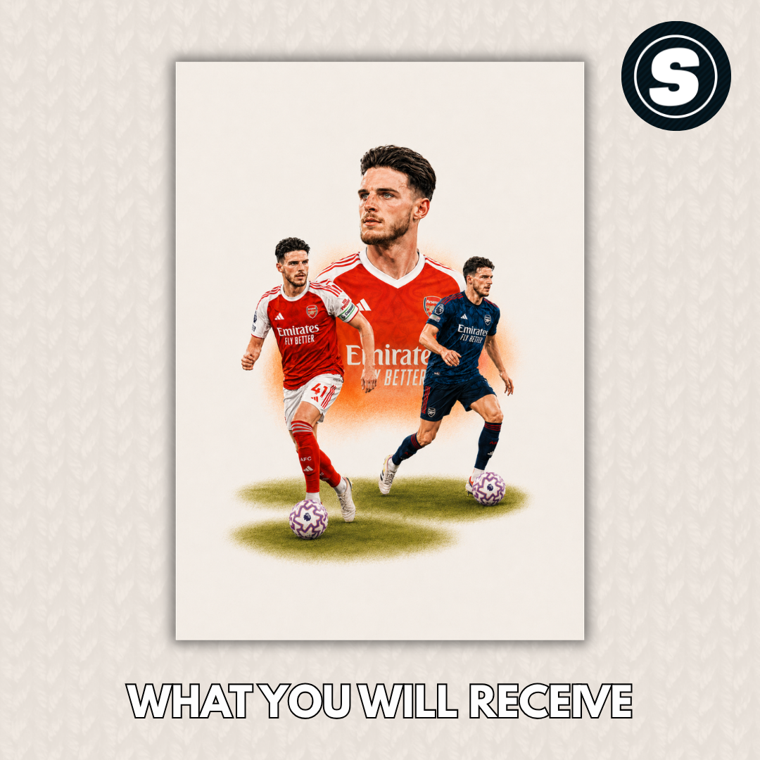 Declan Rice Arsenal Inspired Printed Picture