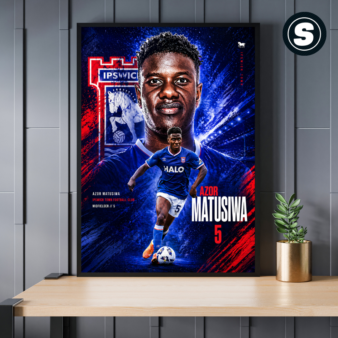 Azor Matusiwa Ipswich Town Printed Poster