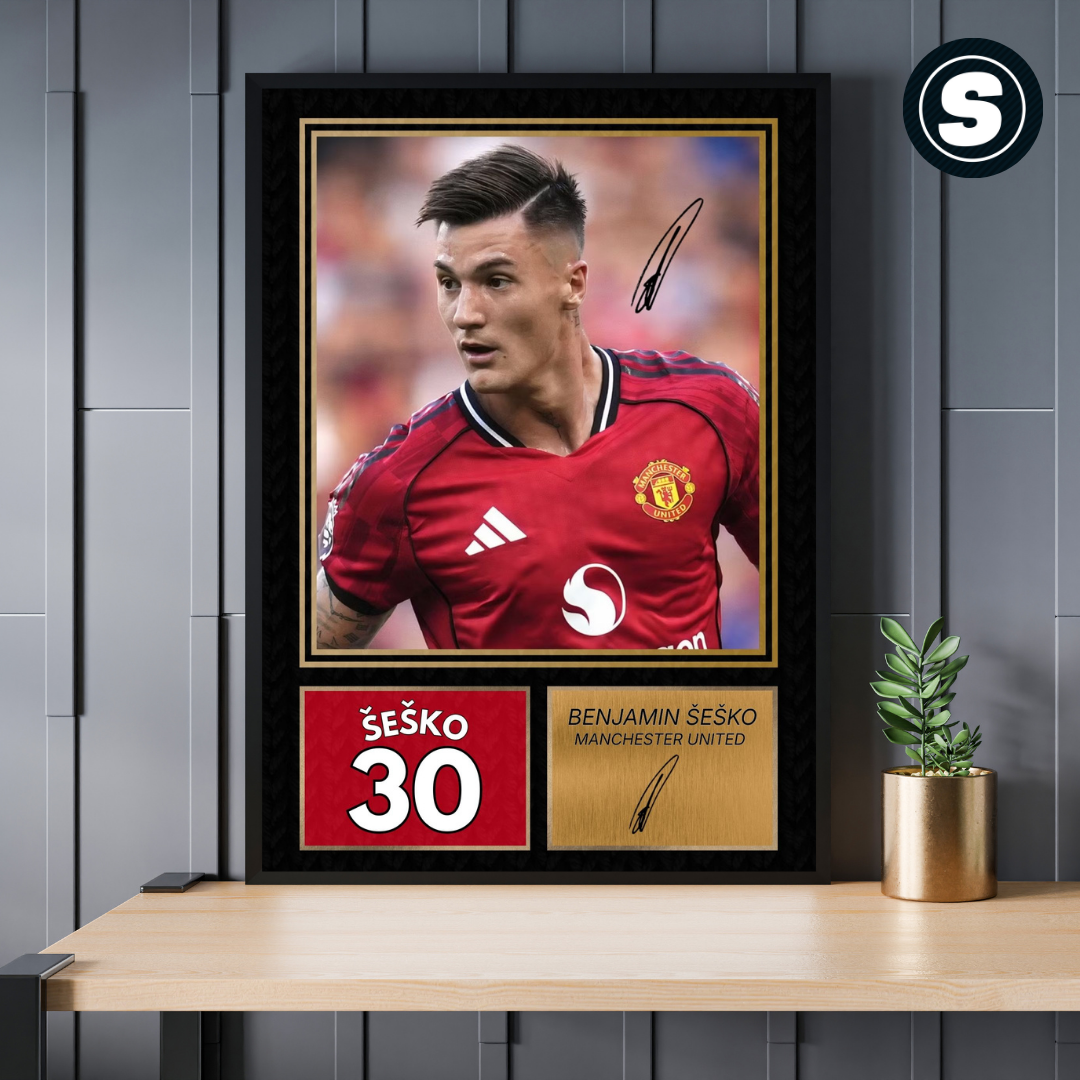 Benjamin Sesko Manchester United Printed Autograph Picture