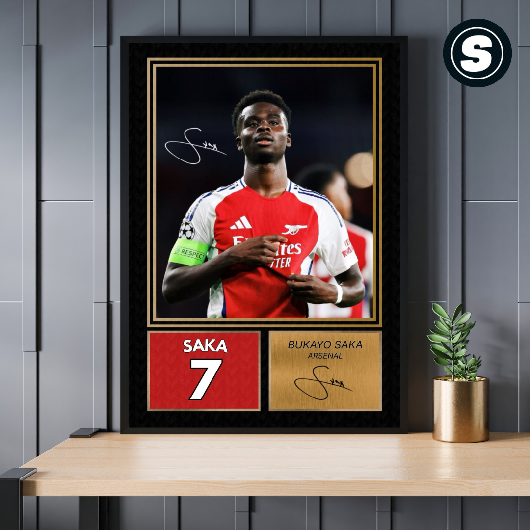 Bukayo Saka Arsenal Printed Autograph Picture