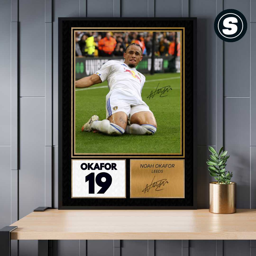 Noah Okafor Leeds Printed Autograph Picture