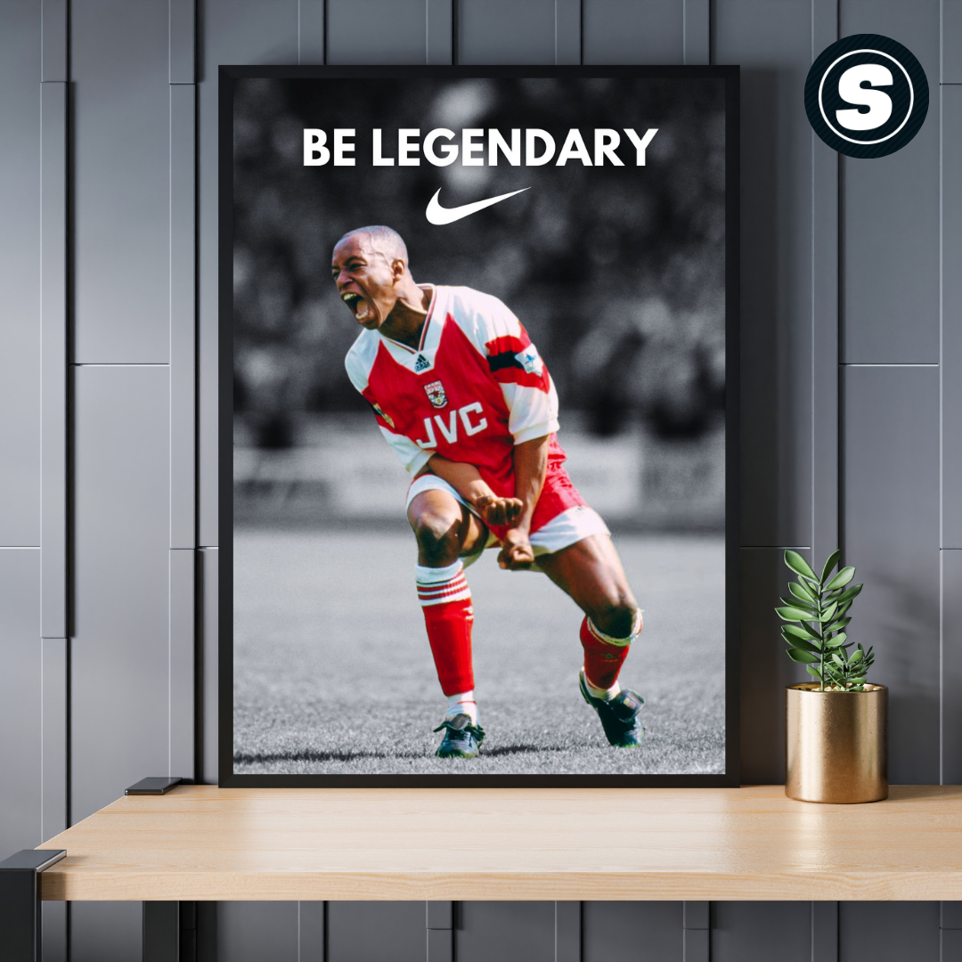 Ian Wright Arsenal 90s Nike Poster Inspired Printed Picture