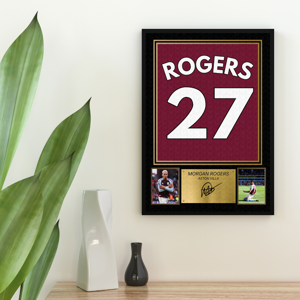 Aston Villa Morgan Rogers Printed Autograph Picture