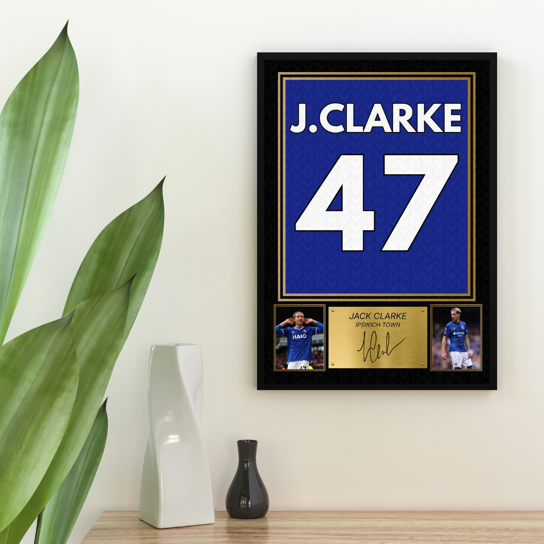 Ipswich Jack Clarke Printed Autograph Picture
