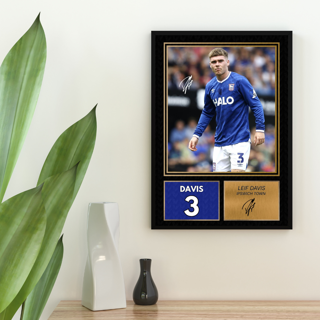 Leif Davis Ipswich Town Printed Autograph Picture