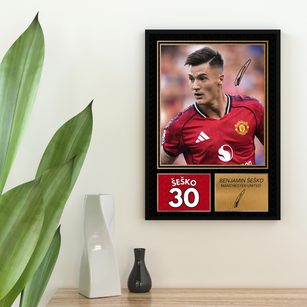 Benjamin Sesko Manchester United Printed Autograph Picture
