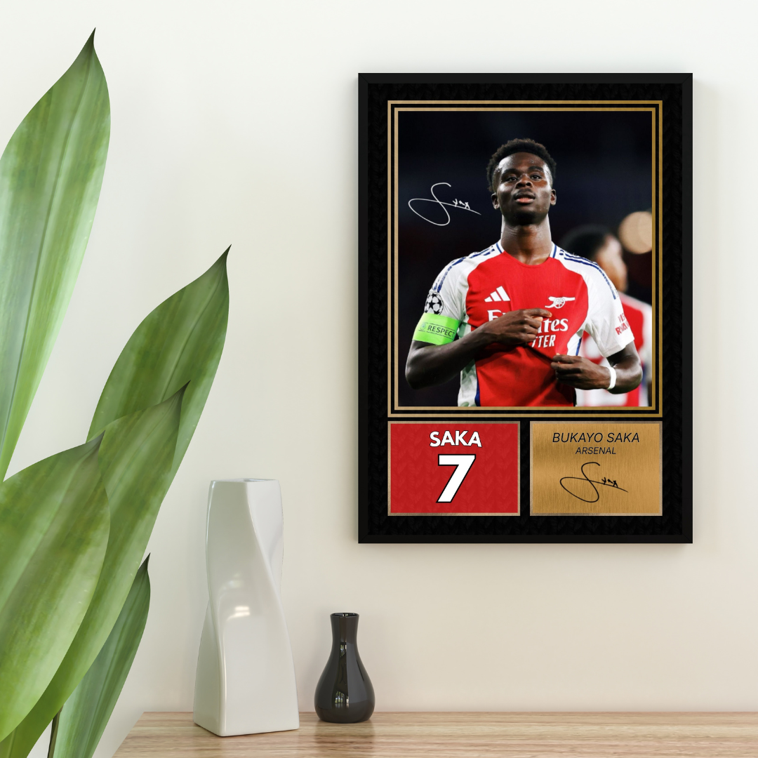 Bukayo Saka Arsenal Printed Autograph Picture