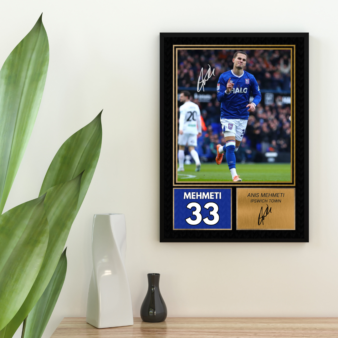 Anis Mehmeti Ipswich Town Printed Autograph Picture