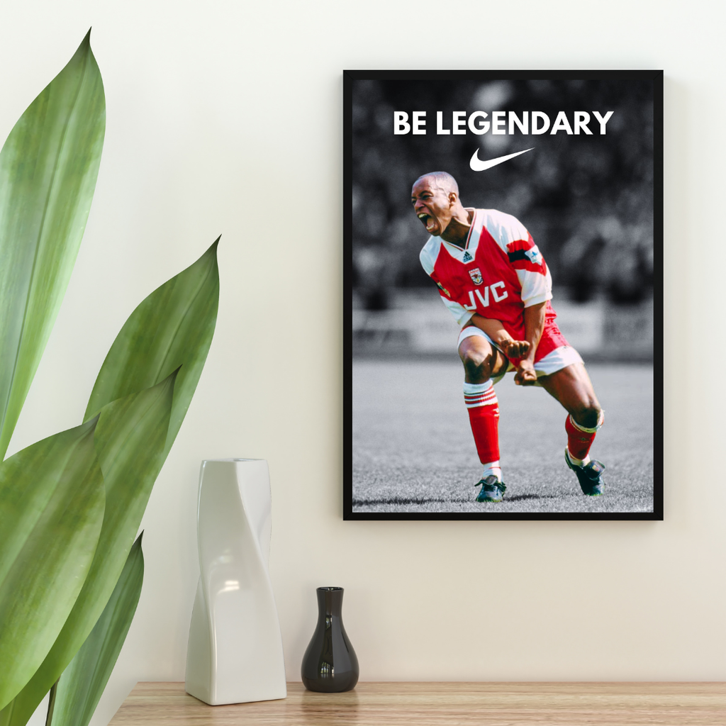 Ian Wright Arsenal 90s Nike Poster Inspired Printed Picture