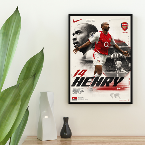Arsenal 2000's Henry Nike Poster Inspired Printed Picture