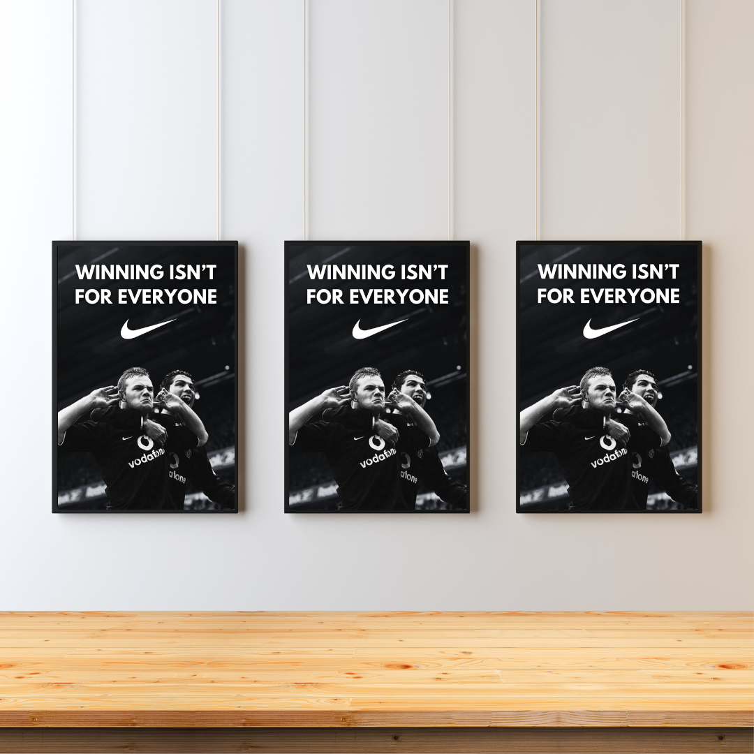 Wayne Rooney Manchester United Nike Poster Inspired Printed Picture