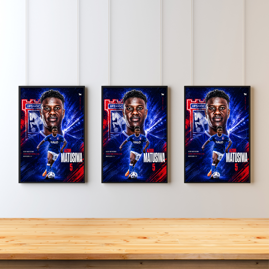 Azor Matusiwa Ipswich Town Printed Poster