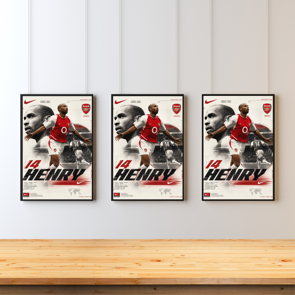 Arsenal 2000's Henry Nike Poster Inspired Printed Picture