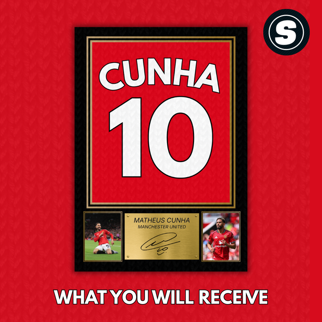 Manchester United Matheus Cunha Printed Autograph Picture