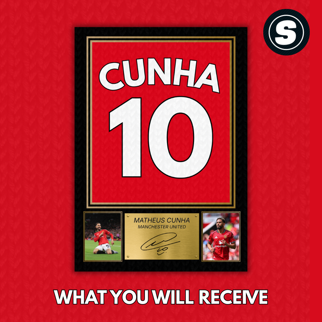 Manchester United Matheus Cunha Printed Autograph Picture