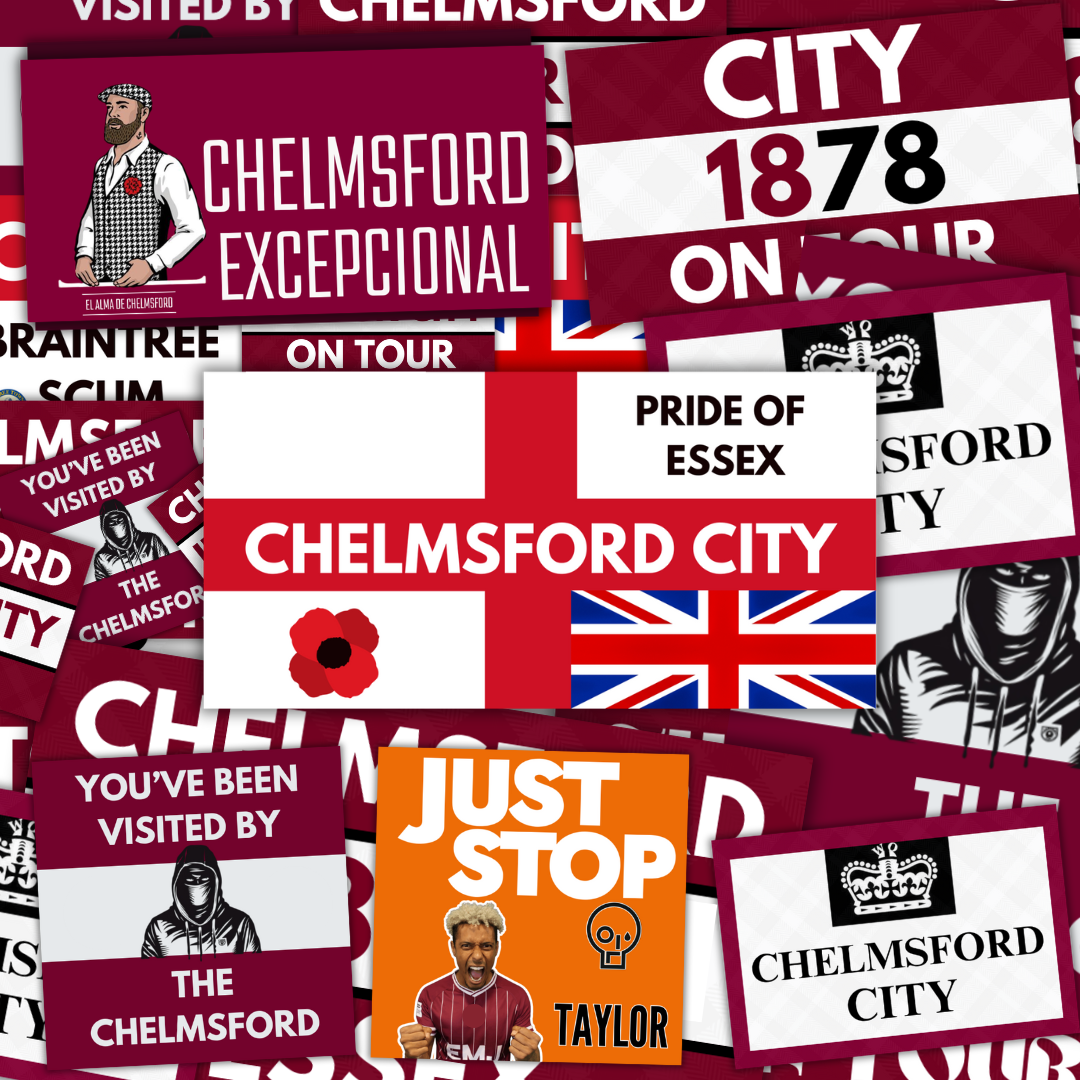Chelmsford Inspired FAN Football ULTRA Stickers X50