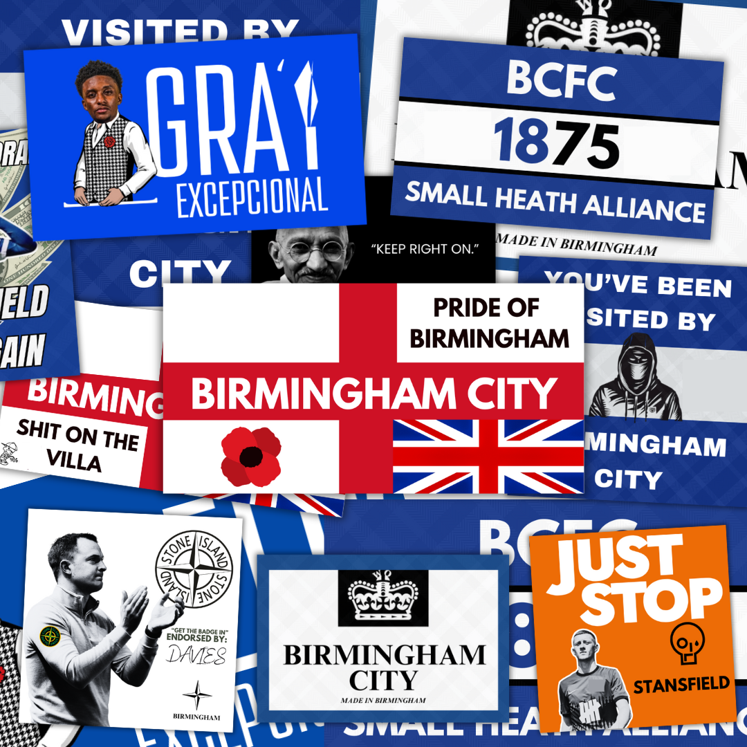 Birmingham Inspired FAN Football ULTRA Stickers X50