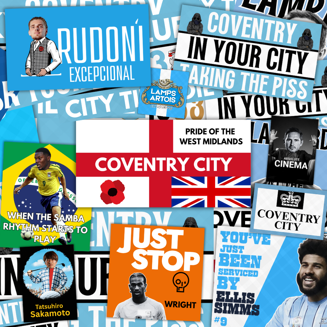 Coventry Inspired FAN Football ULTRA Stickers X50