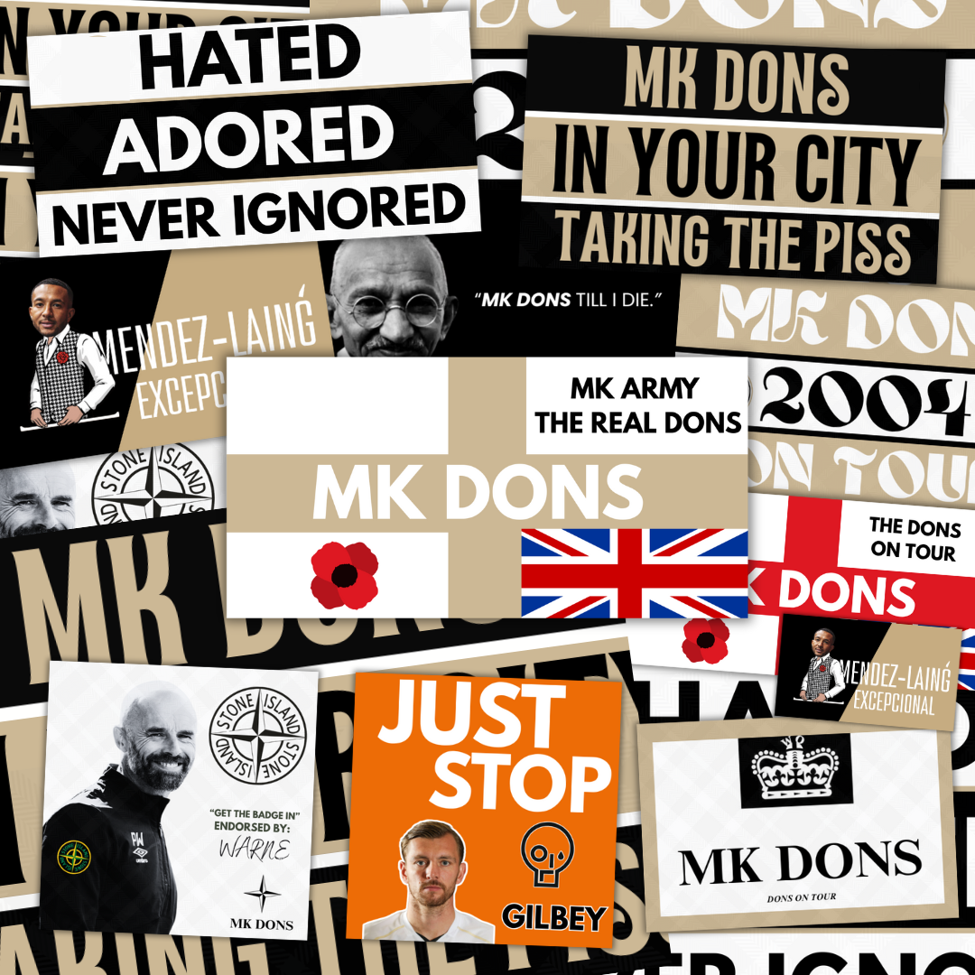 MK Dons Inspired FAN Football ULTRA Stickers X50