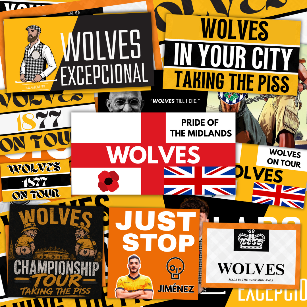 Wolves Inspired FAN Football ULTRA Stickers X50