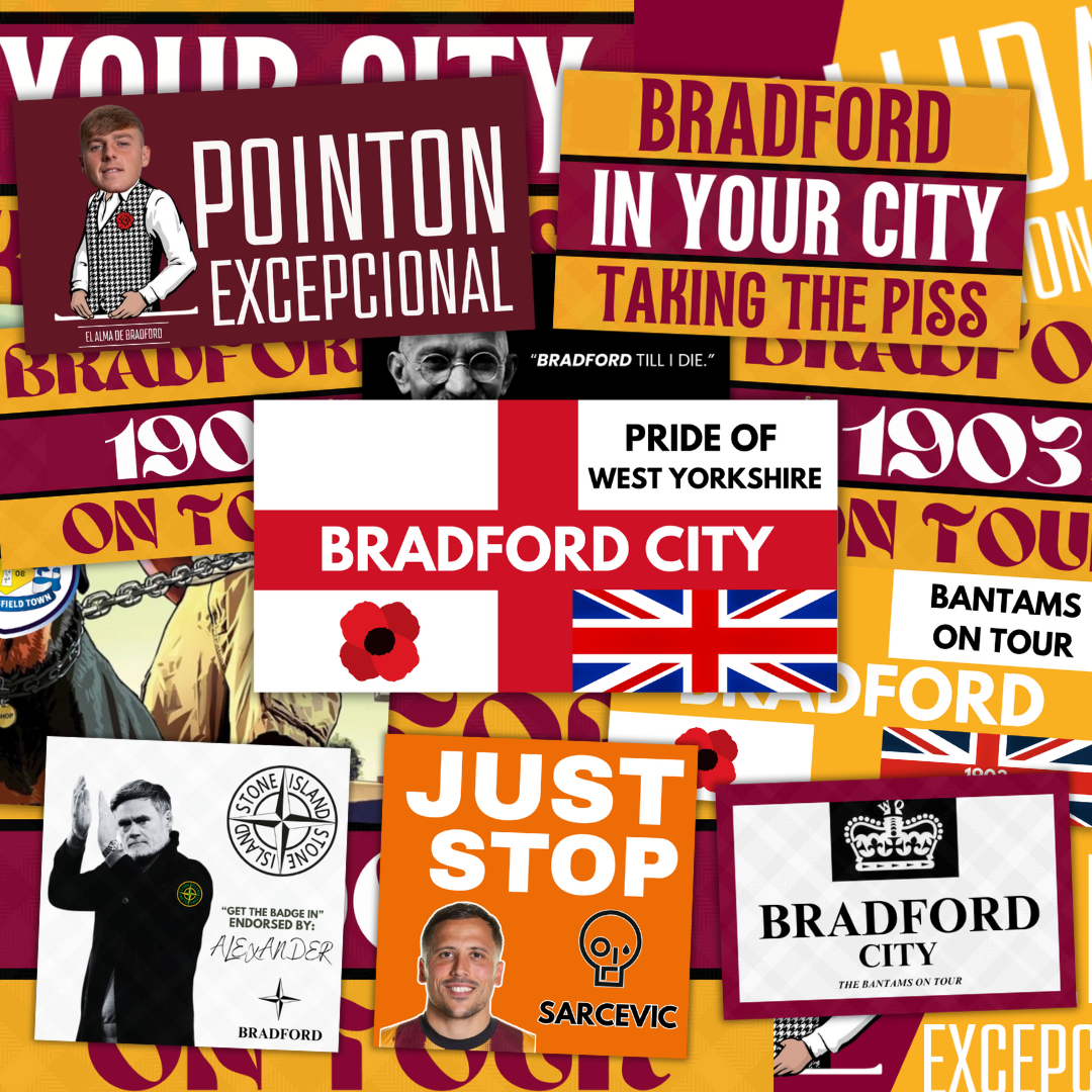 Bradford Inspired FAN Football ULTRA Stickers X50
