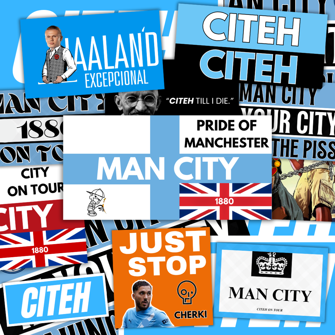Man City Inspired FAN Football ULTRA Stickers X50
