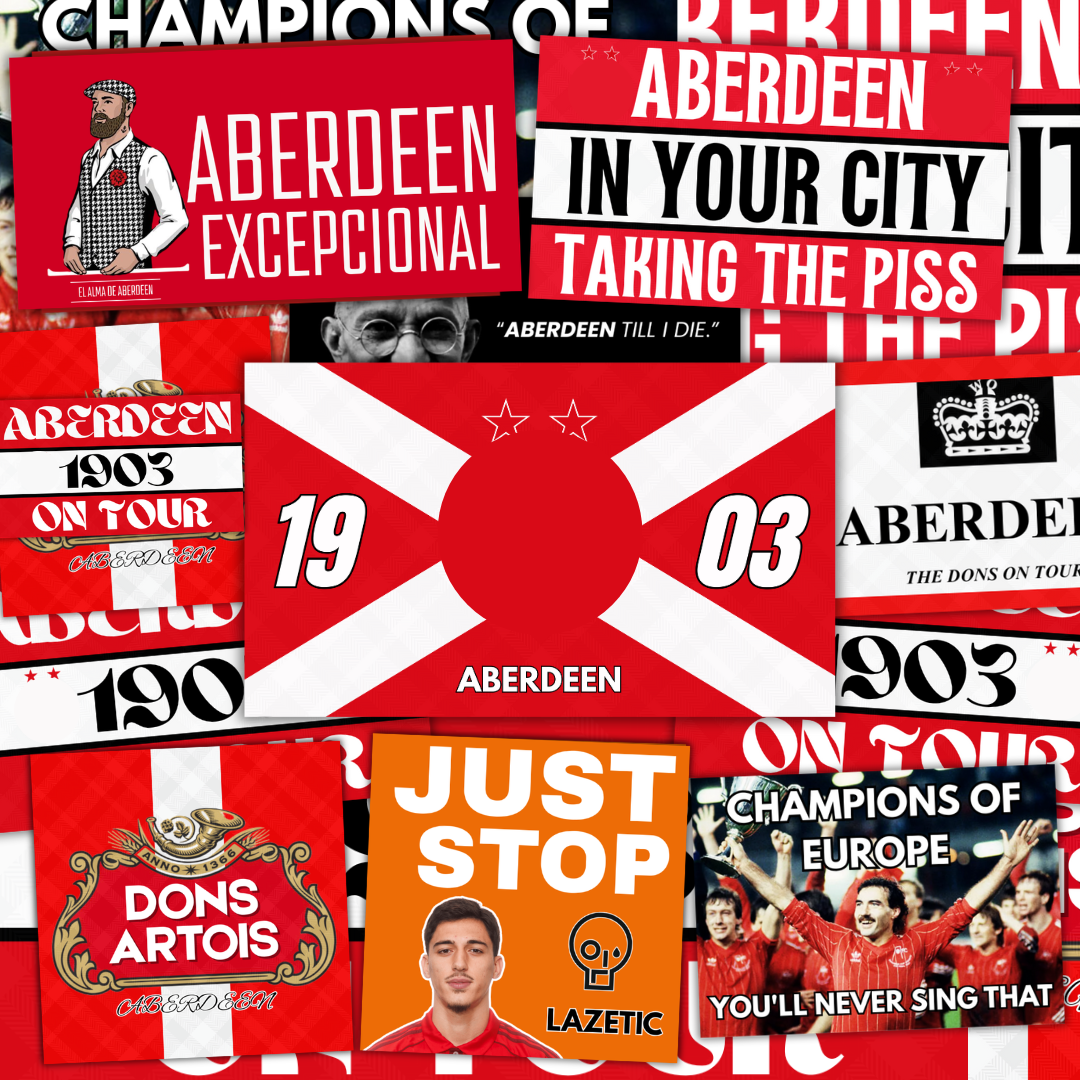 Aberdeen Inspired FAN Football ULTRA Stickers X50