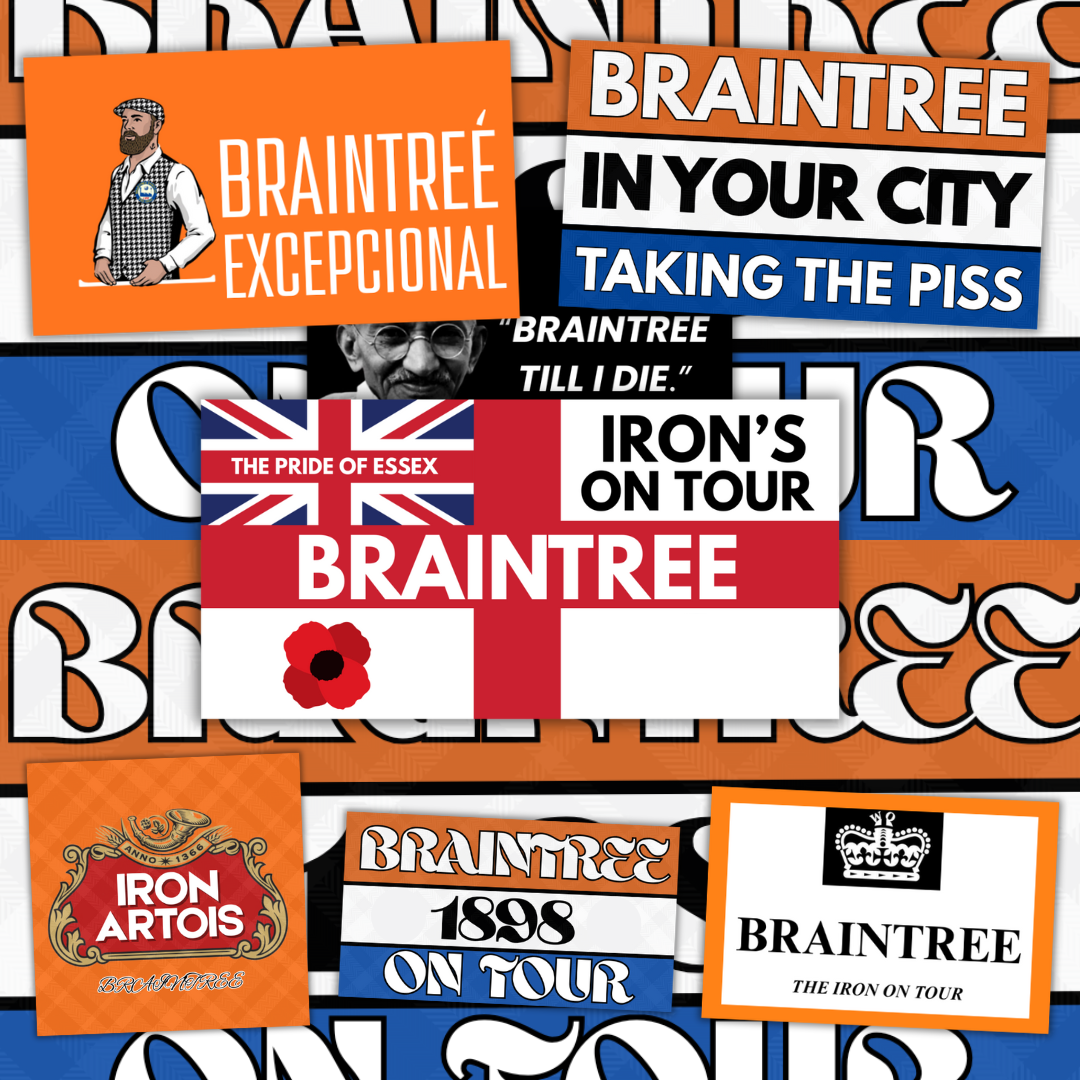 Braintree Inspired FAN Football ULTRA Stickers X25