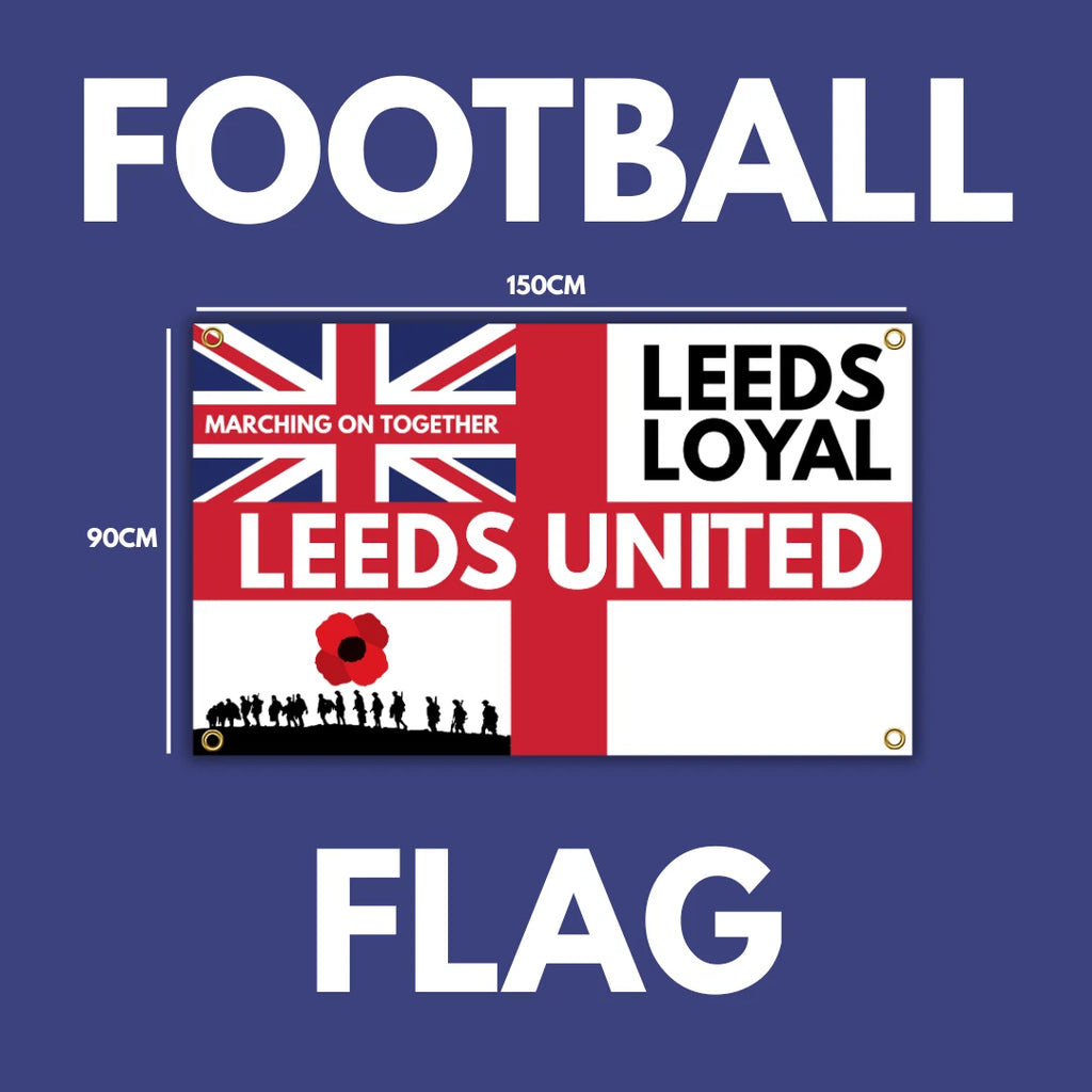 LEEDS FOOTBALL FLAG - 150CM/90CM - HOME & AWAY GAME READY