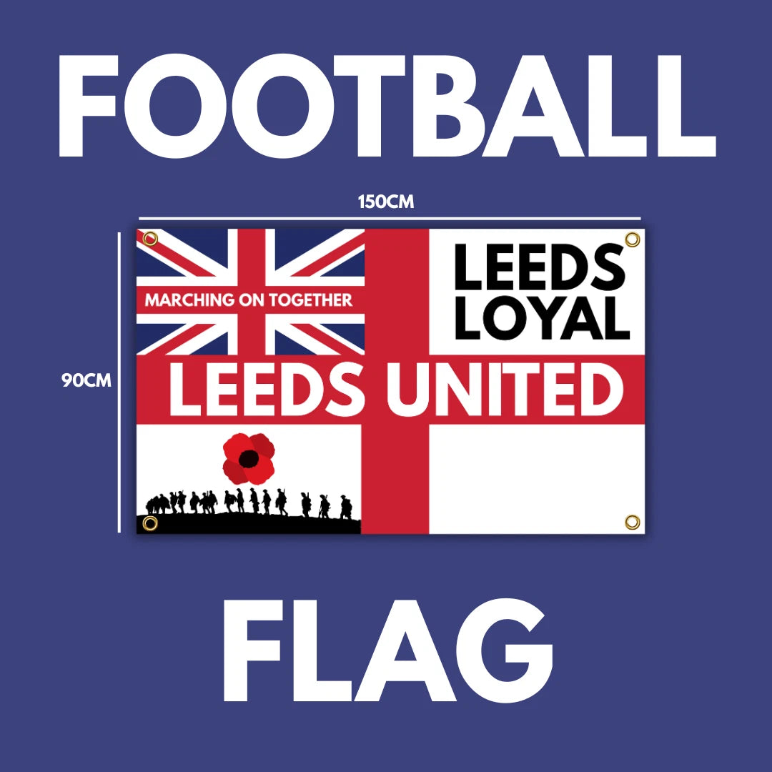 LEEDS FOOTBALL FLAG - 150CM/90CM - HOME & AWAY GAME READY