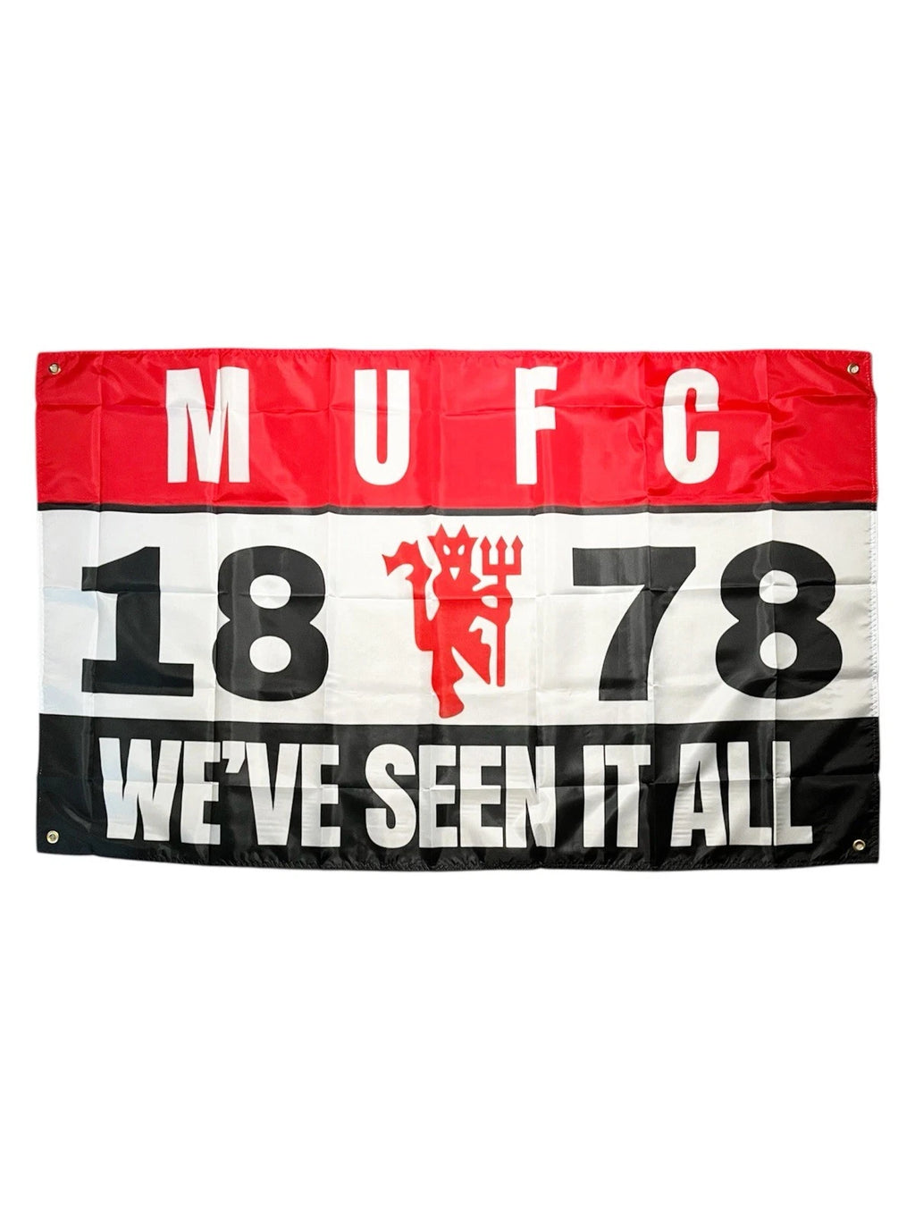MANCHESTER UNITED FOOTBALL FLAG - 150CM/90CM - HOME & AWAY GAME READY