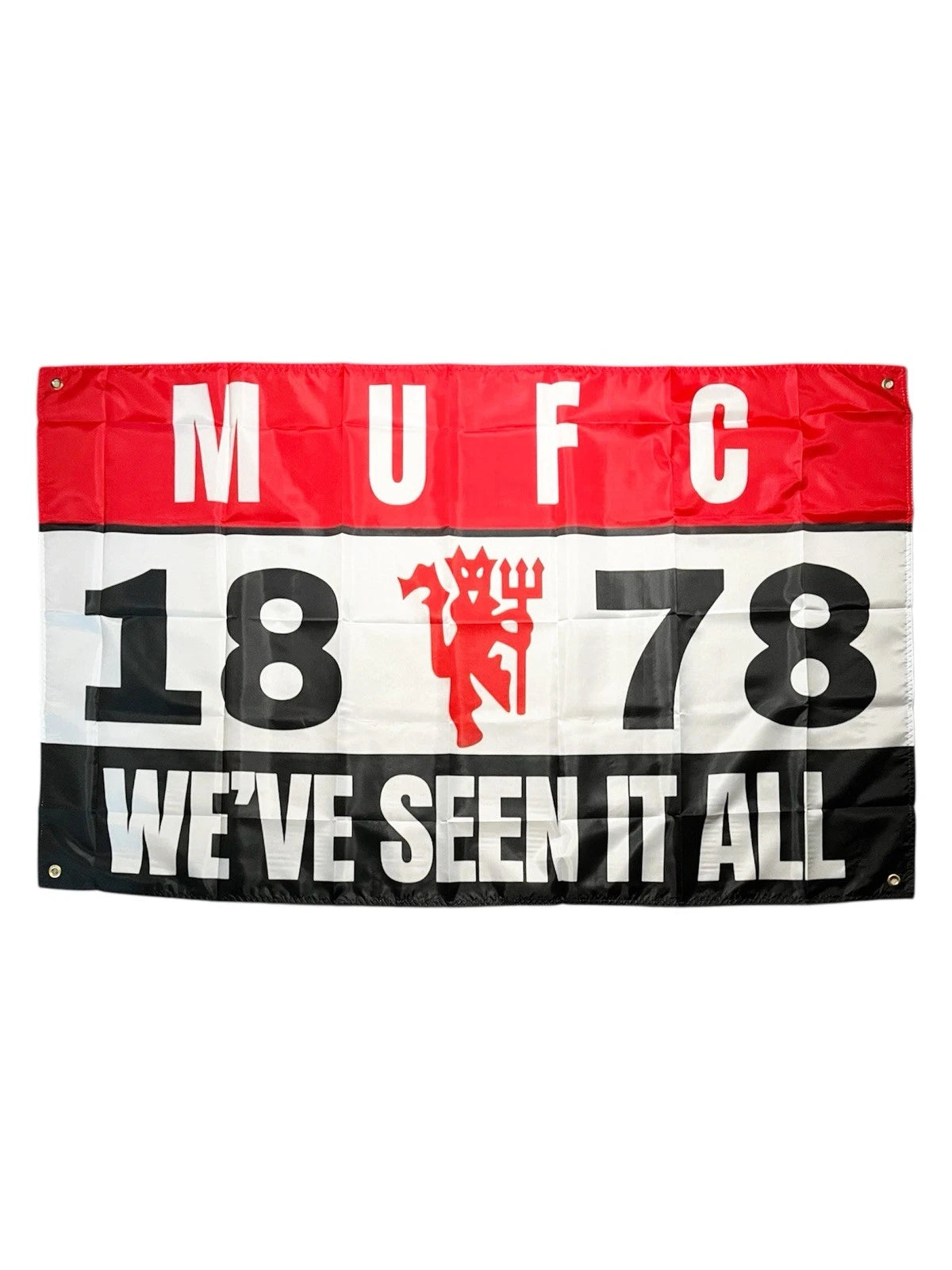 MANCHESTER UNITED FOOTBALL FLAG - 150CM/90CM - HOME & AWAY GAME READY