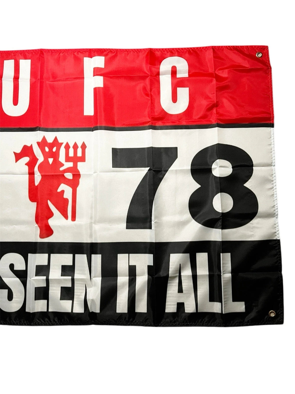 MANCHESTER UNITED FOOTBALL FLAG - 150CM/90CM - HOME & AWAY GAME READY