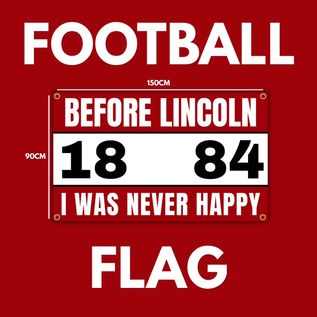 LINCOLN CITY FOOTBALL FLAG - 150CM/90CM - HOME & AWAY GAME READY
