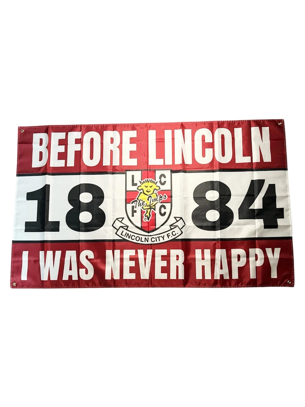 LINCOLN CITY FOOTBALL FLAG - 150CM/90CM - HOME & AWAY GAME READY