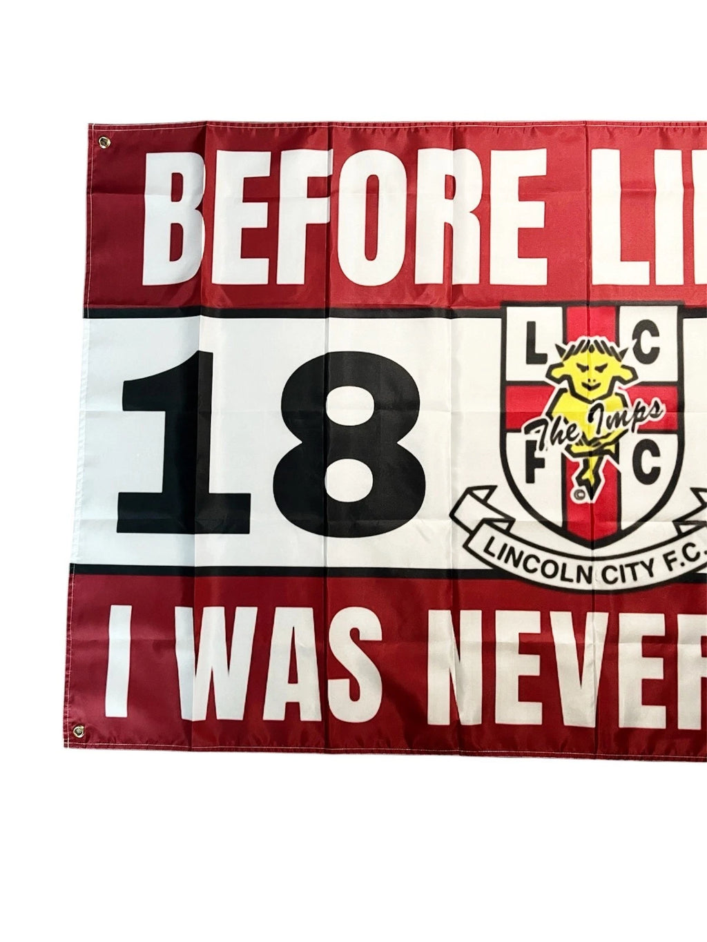 LINCOLN CITY FOOTBALL FLAG - 150CM/90CM - HOME & AWAY GAME READY