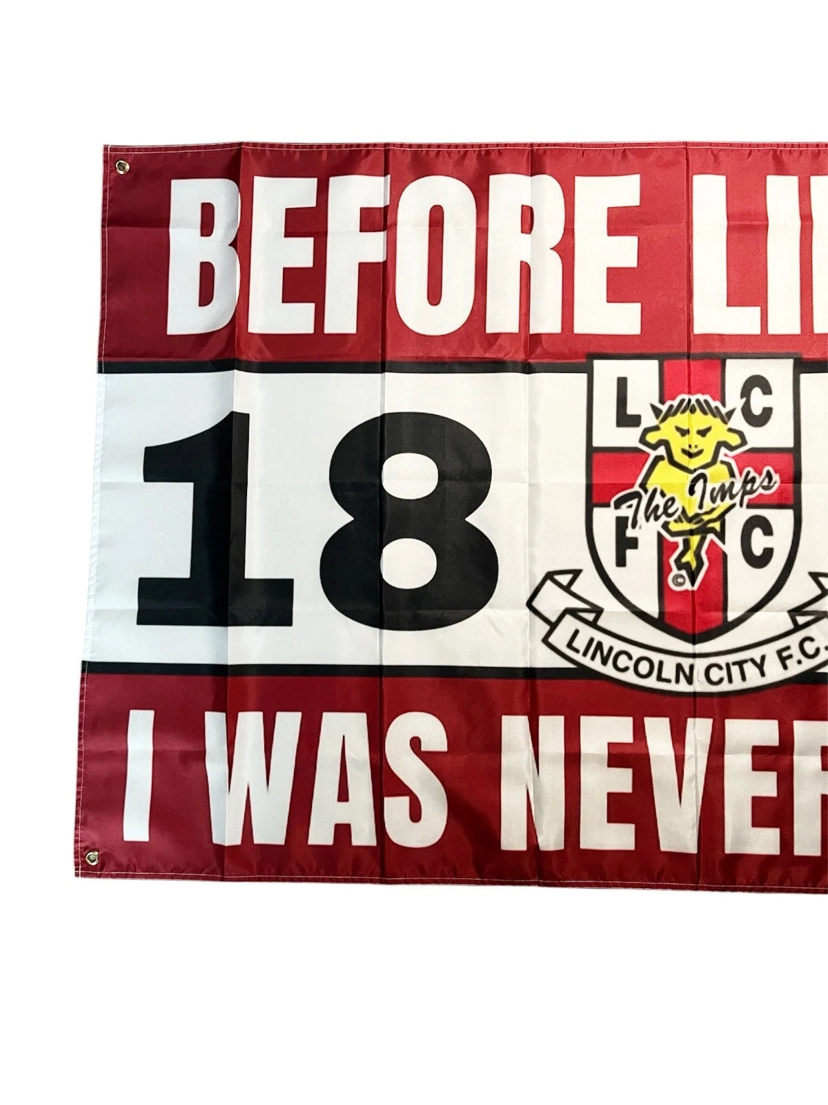 LINCOLN CITY FOOTBALL FLAG - 150CM/90CM - HOME & AWAY GAME READY
